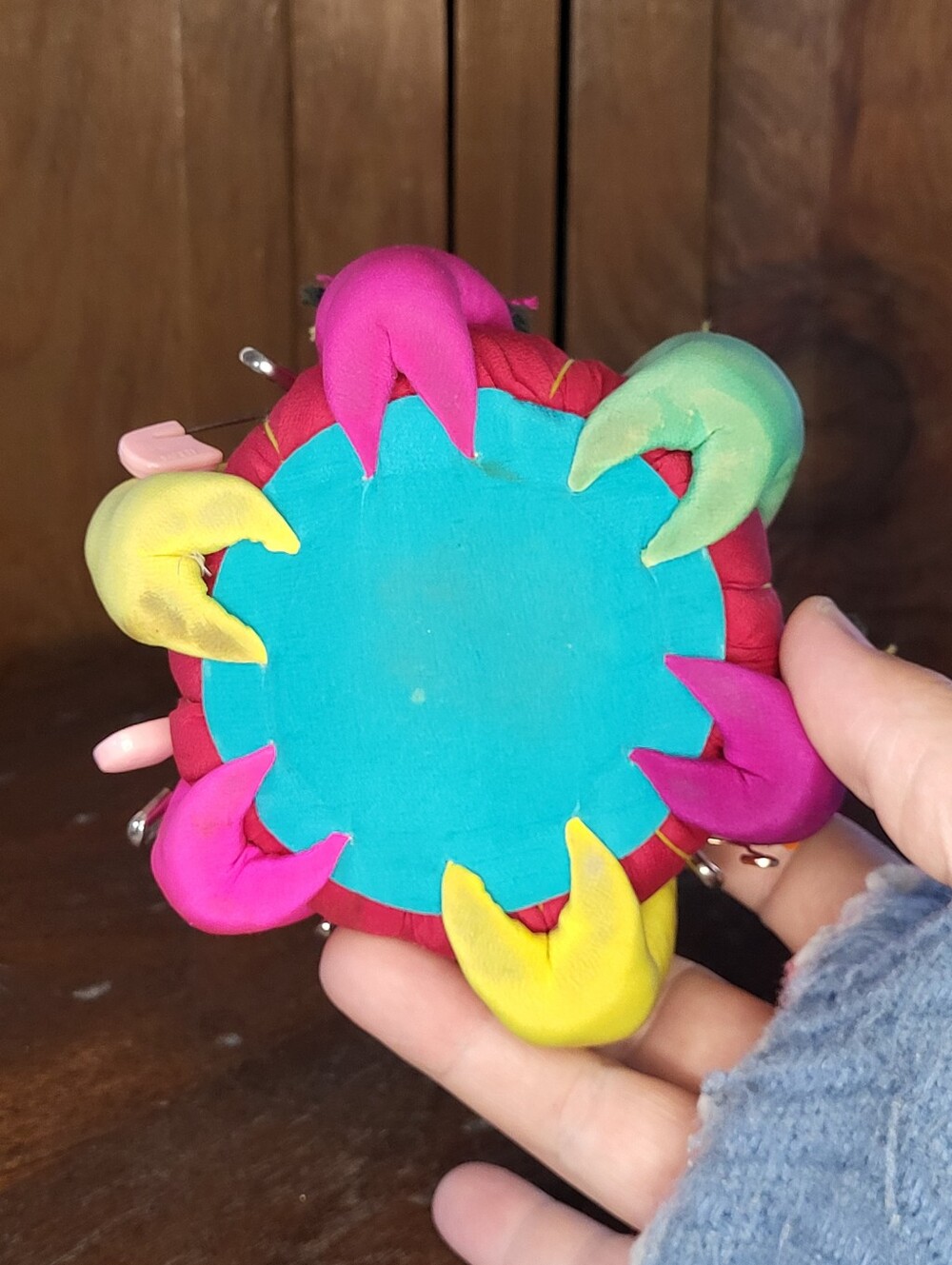 Colorful Bird Pin Cushion with Assorted Pins - Picture 6 of 9
